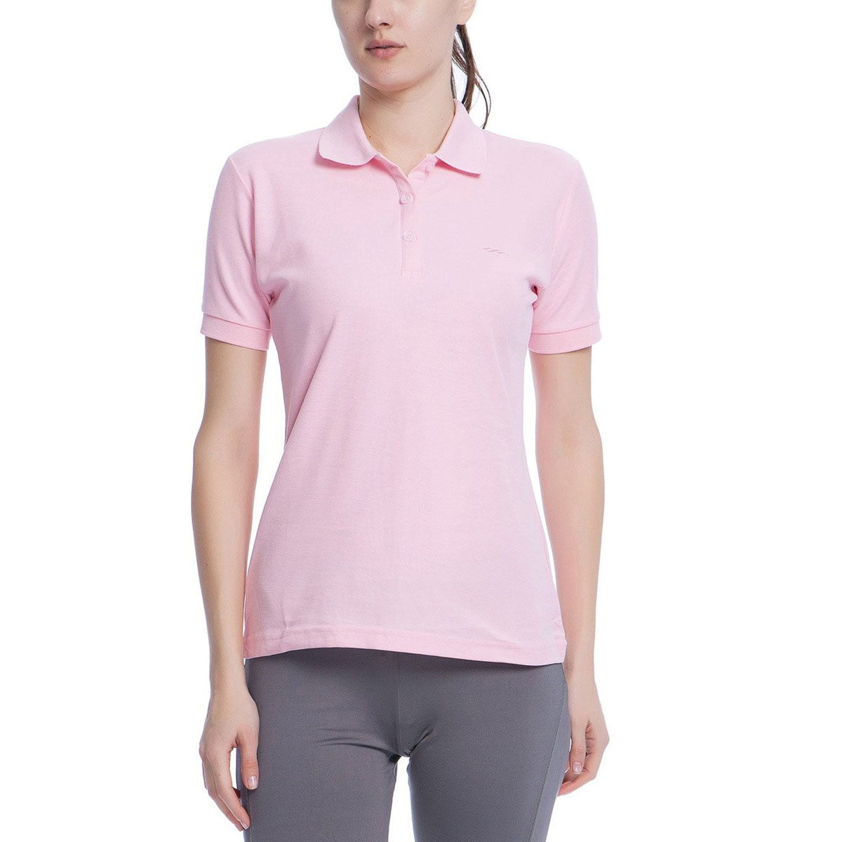Basic Kadın Pembe Günlük Stil Polo Tişört 100836-00P