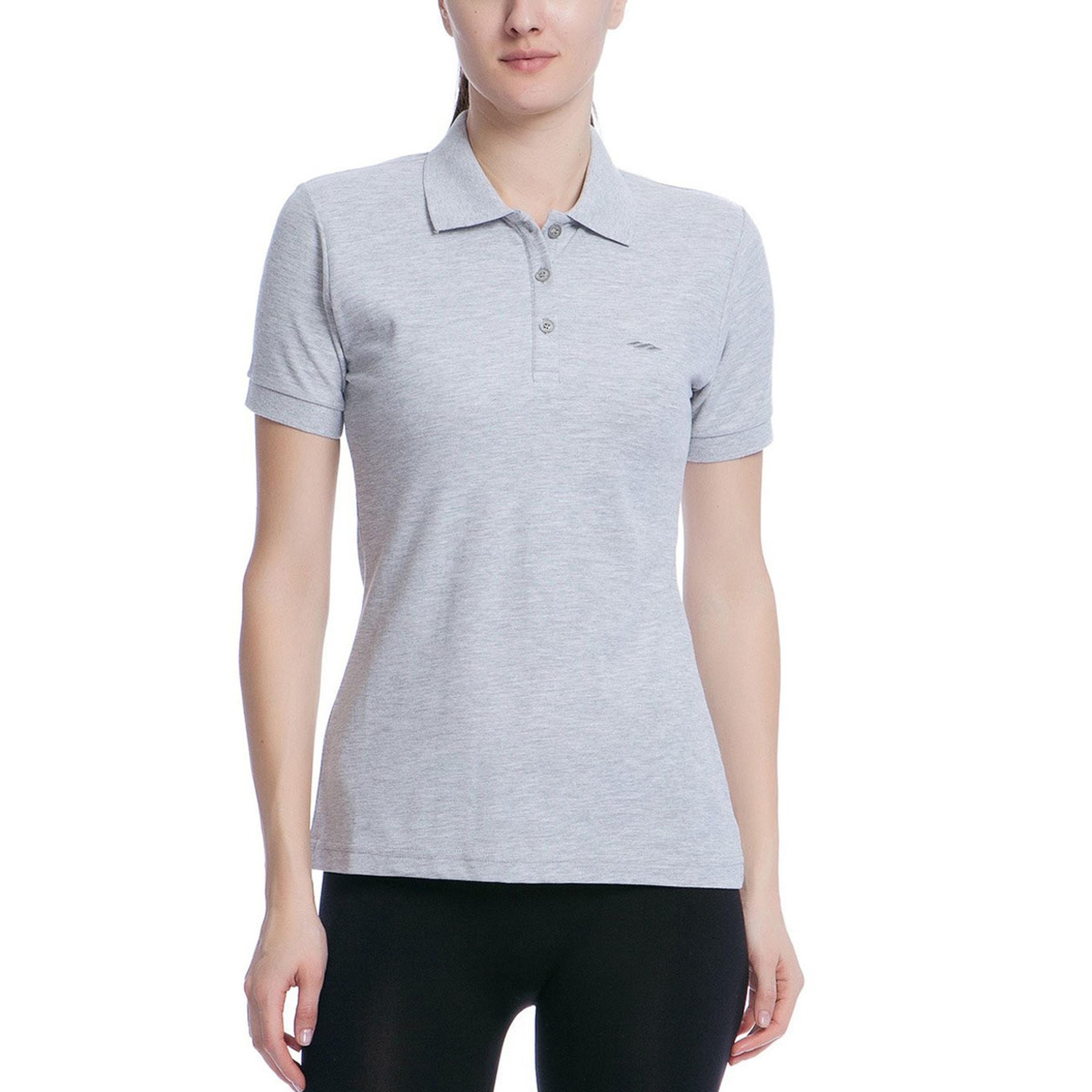 Basic Kadın Gri Günlük Stil Polo Tişört 100836-00G