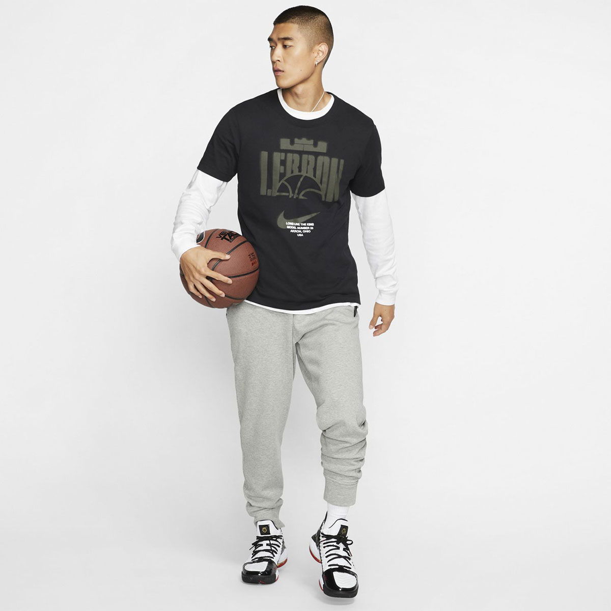 Le Bron NBA Erkek Siyah Basketbol Tişört CD0969-010