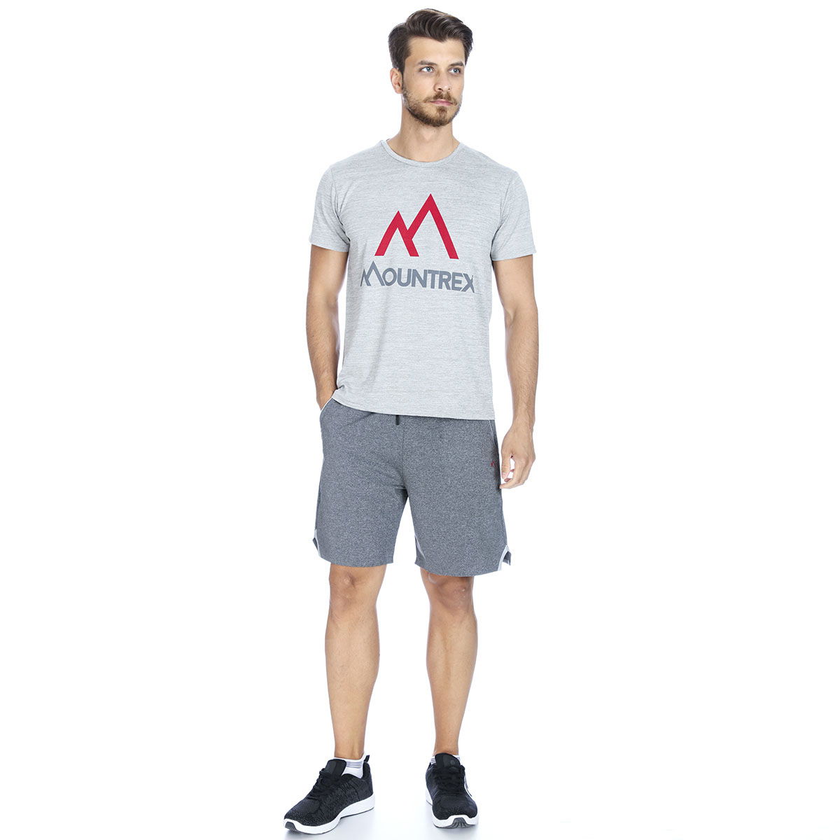 Mountrun Erkek Gri Şort M10021-BLK