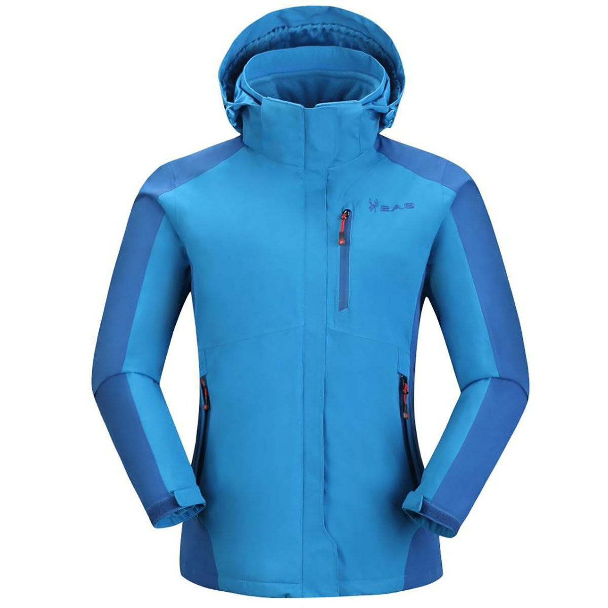 Sparkle 3 in 1 Kadın Mavi Kapüşonlu Outdoor Mont 2ASW17022003BDB