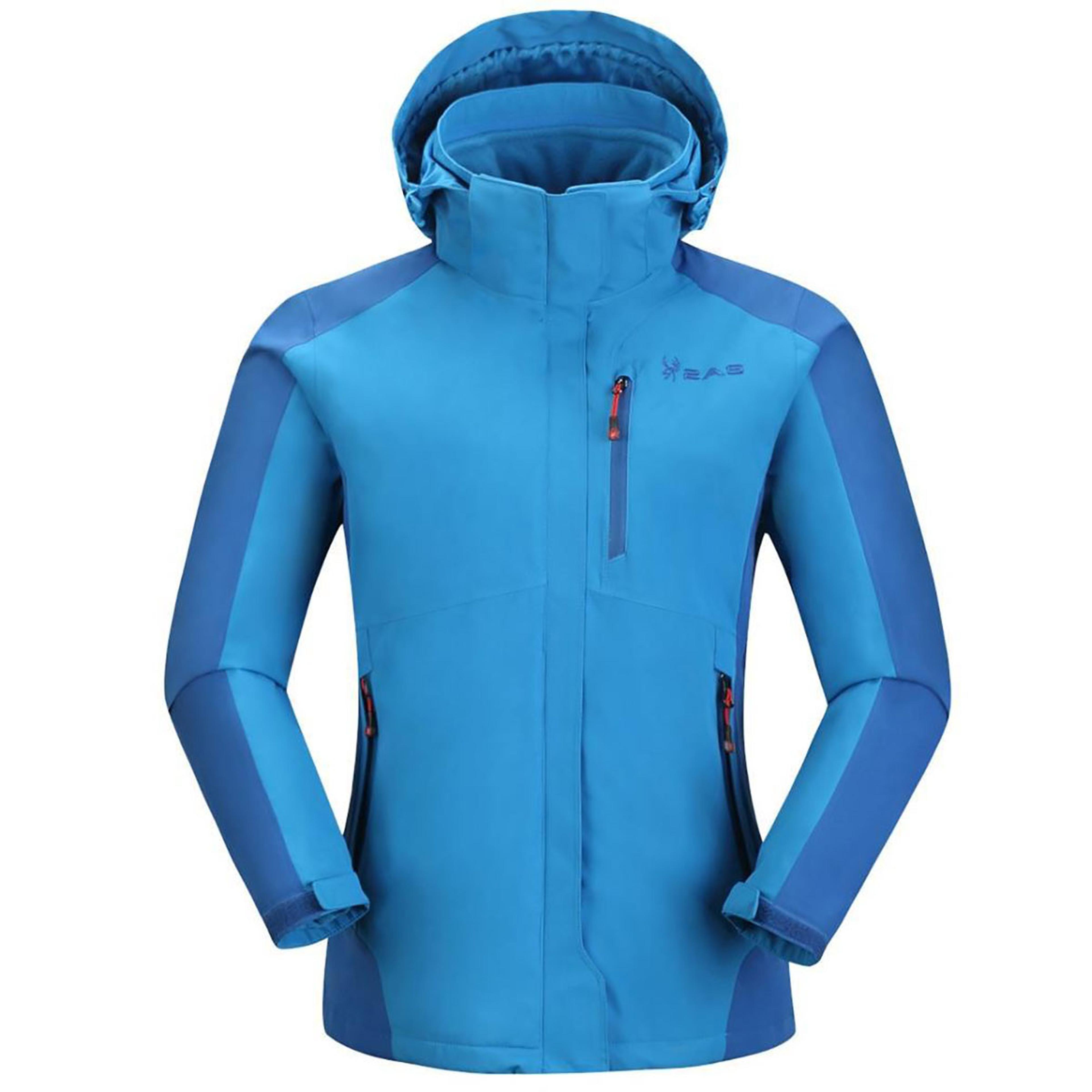 Sparkle 3 in 1 Kadın Mavi Kapüşonlu Outdoor Mont 2ASW17022003BDB