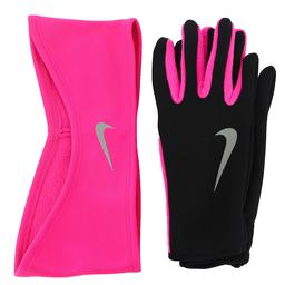 Running Kadın Siyah-Pembe Koşu Termal Eldiven Ve Kafa Bandı Seti N.RC.25.067.SL