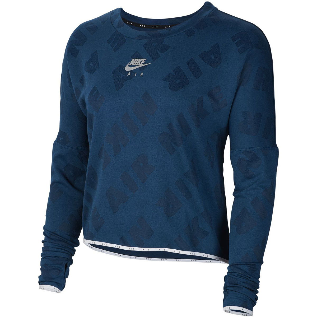 Air Midlayer Crew Kadın Mavi Koşu Uzun Kollu Tişört CJ1882-432