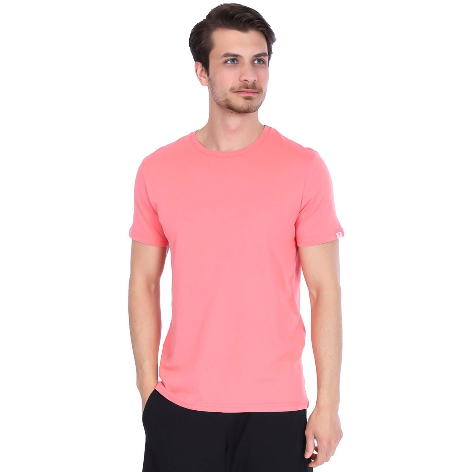 Basic Erkek Pembe Günlük Stil Tişört 710200-0MR