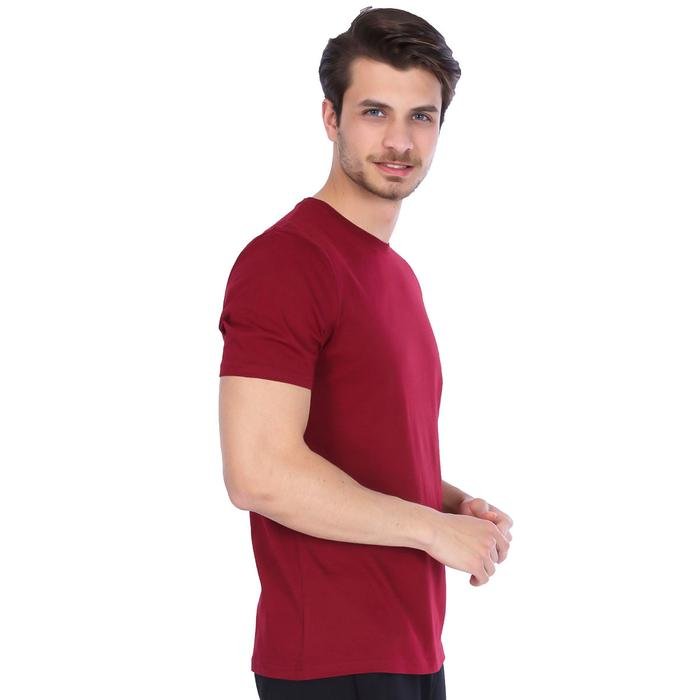 Basic Erkek Bordo Günlük Stil Tişört 710200-0BR 996694