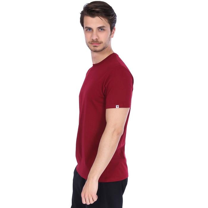Basic Erkek Bordo Günlük Stil Tişört 710200-0BR 996691