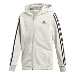 Must Haves Çocuk Gri 3 Bantlı Antrenman Kapüşonlu Sweatshirt DV0822