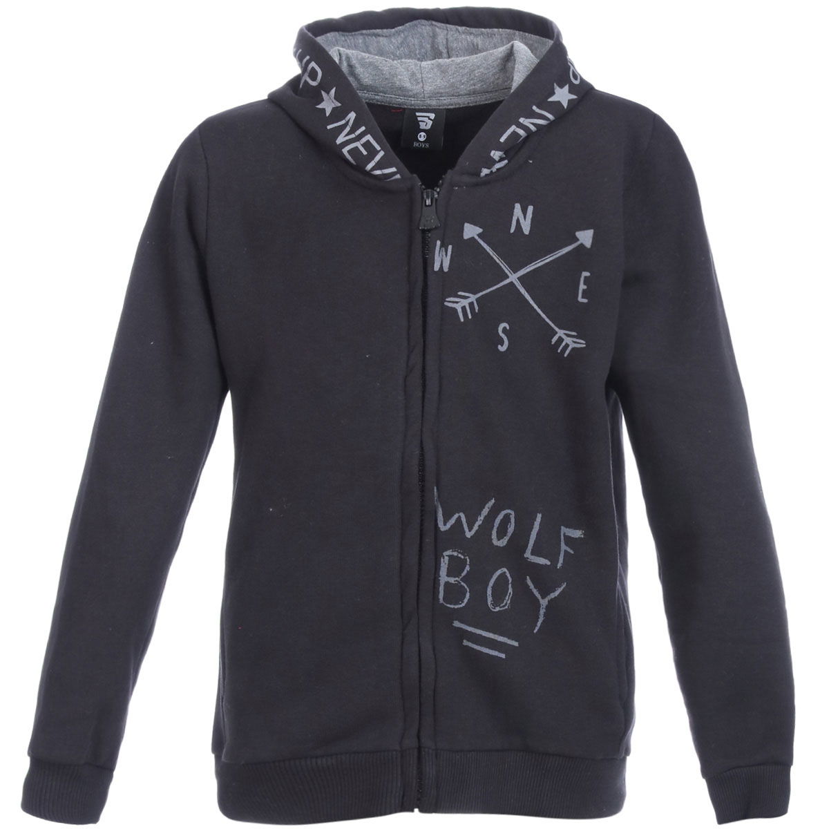 Boyzipone Çocuk Siyah Günlük Stil Sweatshirt B10000-SYH