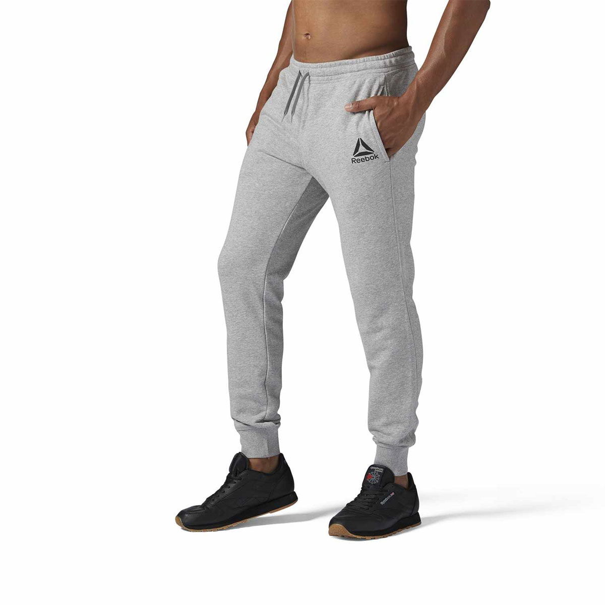 Us Tacked Logo Jogger Erkek Gri Eşofman Altı BR7934