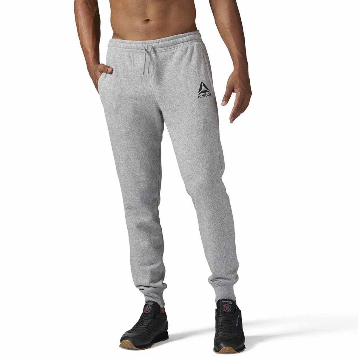 Us Tacked Logo Jogger Erkek Gri Eşofman Altı BR7934