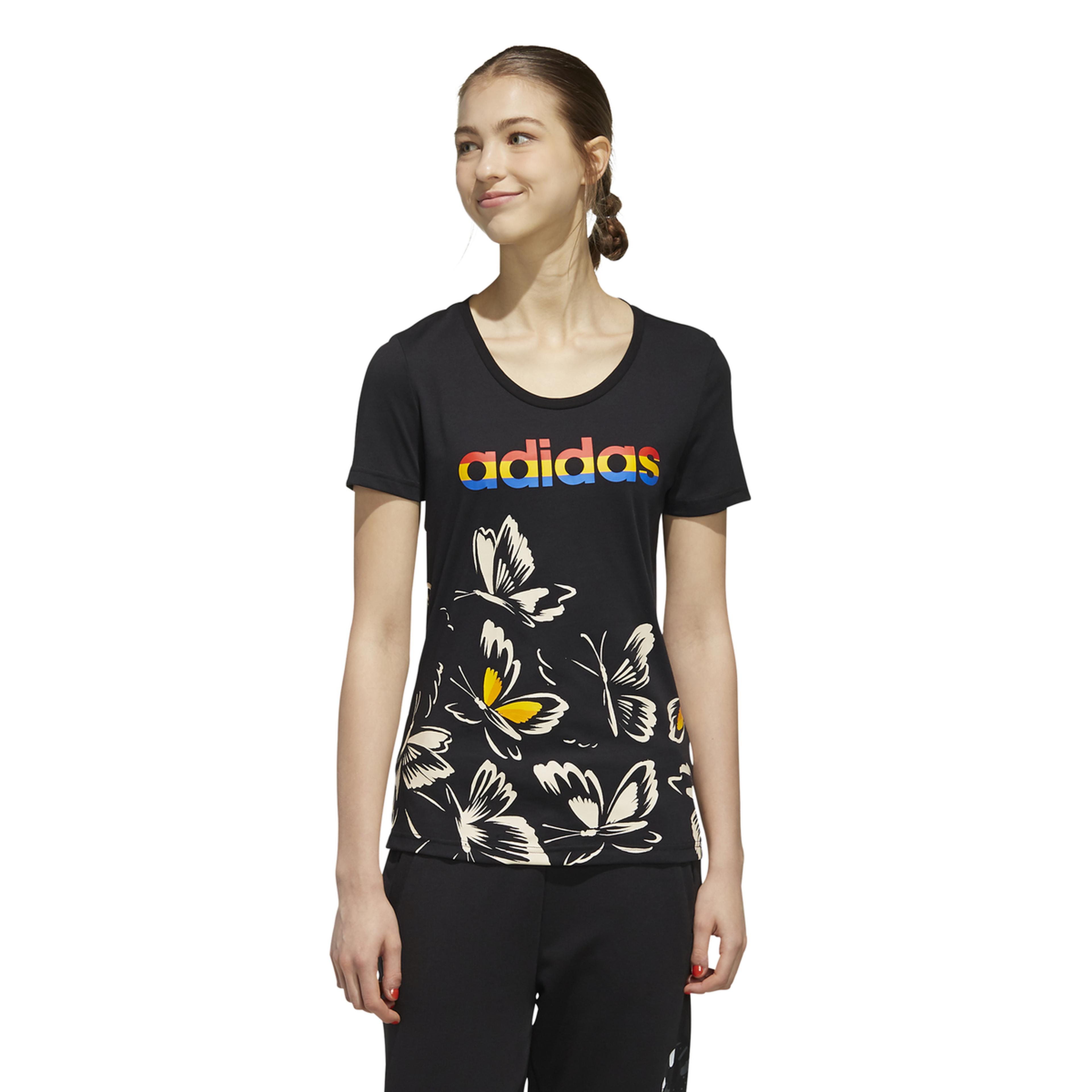 Farm P Tshirt Kadın Siyah Günlük Stil Tişört EI4829