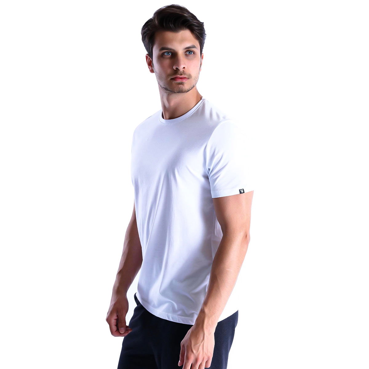 Basic Erkek Beyaz Günlük Stil Tişört 710200-00W