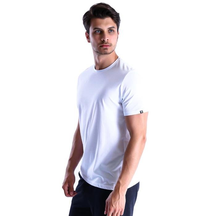 Basic Erkek Beyaz Günlük Stil Tişört 710200-00W 996643