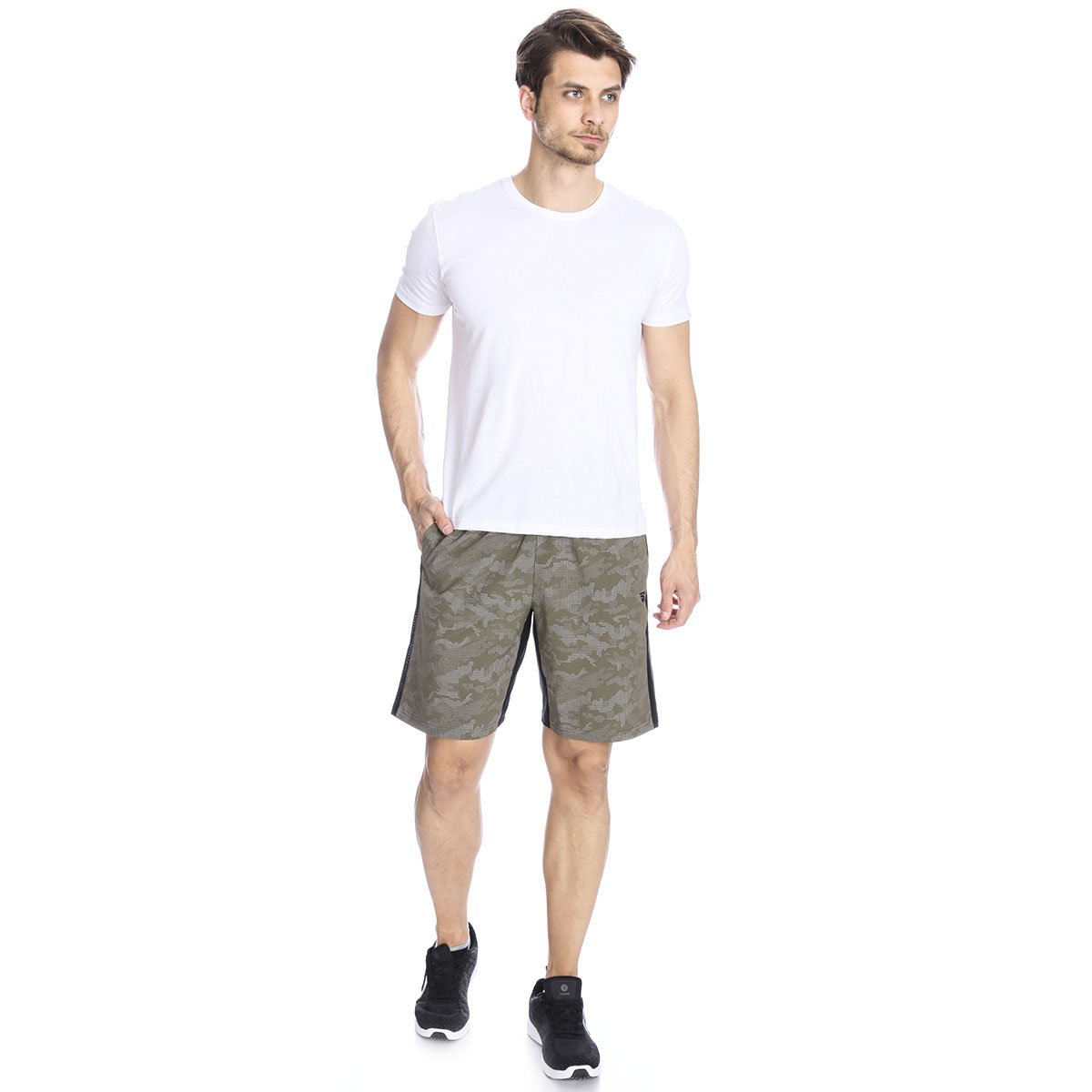 Newdigishort Erkek Haki Kamuflaj Şort 710628-BLK
