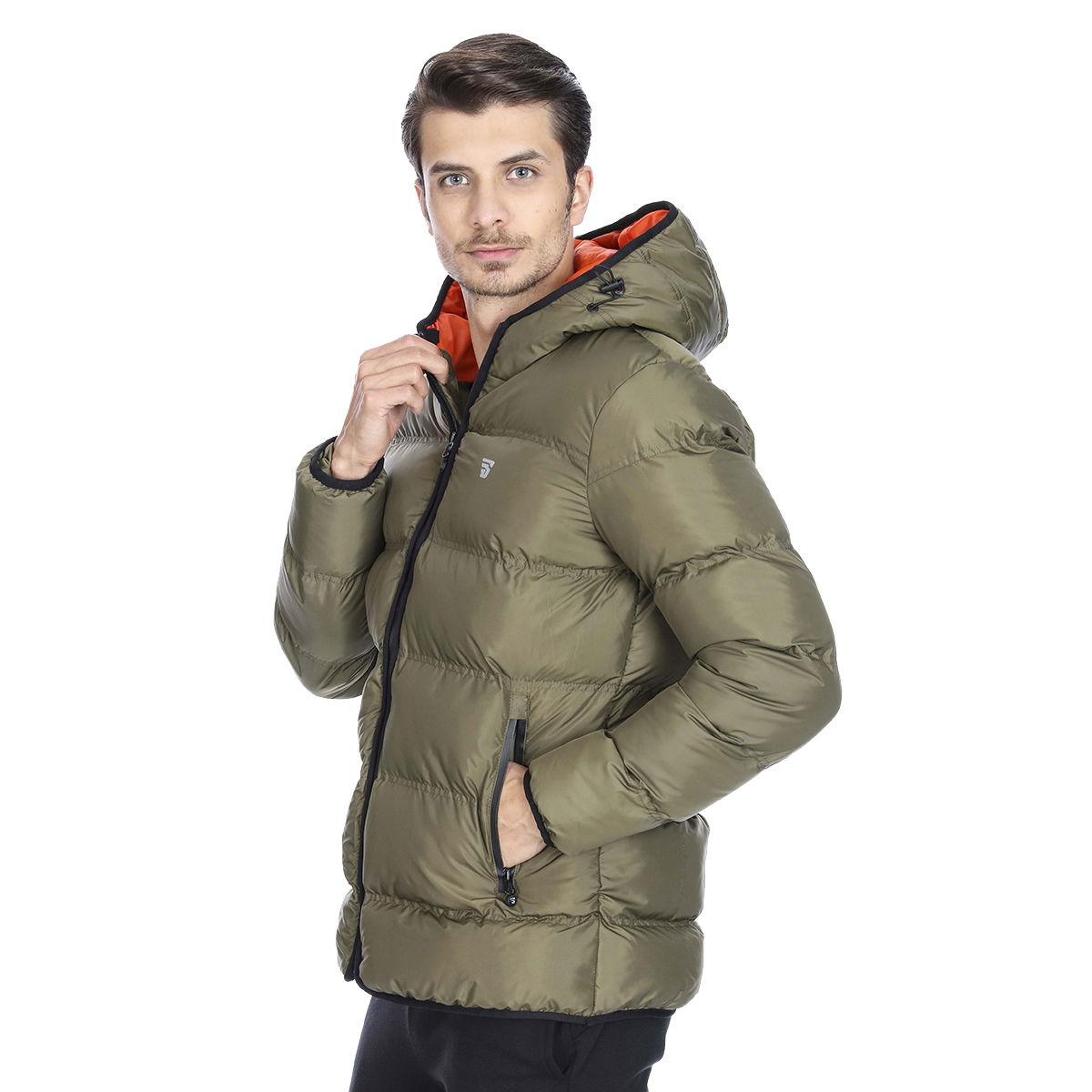 Erkek Yeşil Kapüşonlu Outdoor Mont 710752-HKI