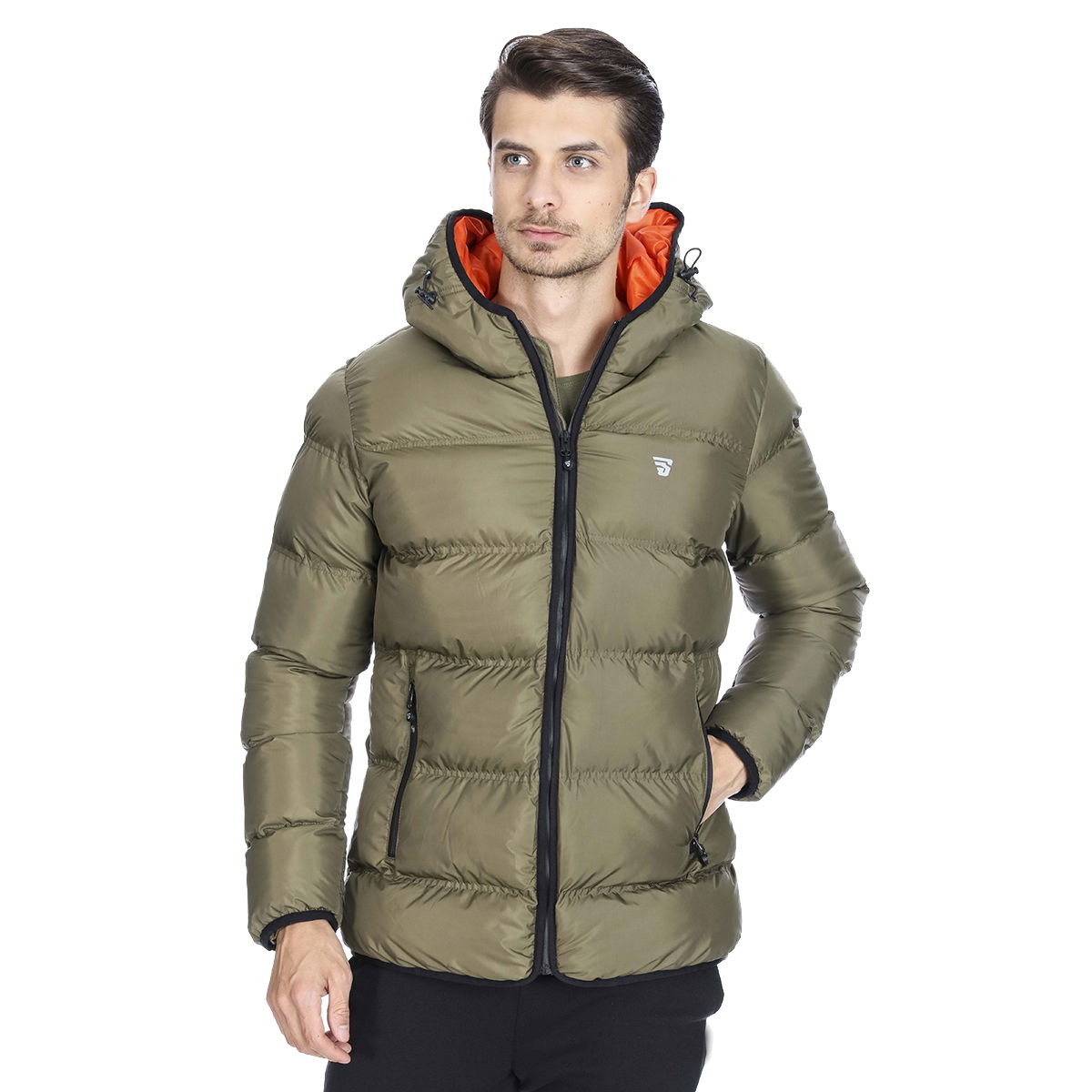 Erkek Yeşil Kapüşonlu Outdoor Mont 710752-HKI