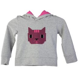 Girlcat Çocuk Gri Günlük Stil Sweatshirt 210430-0GM