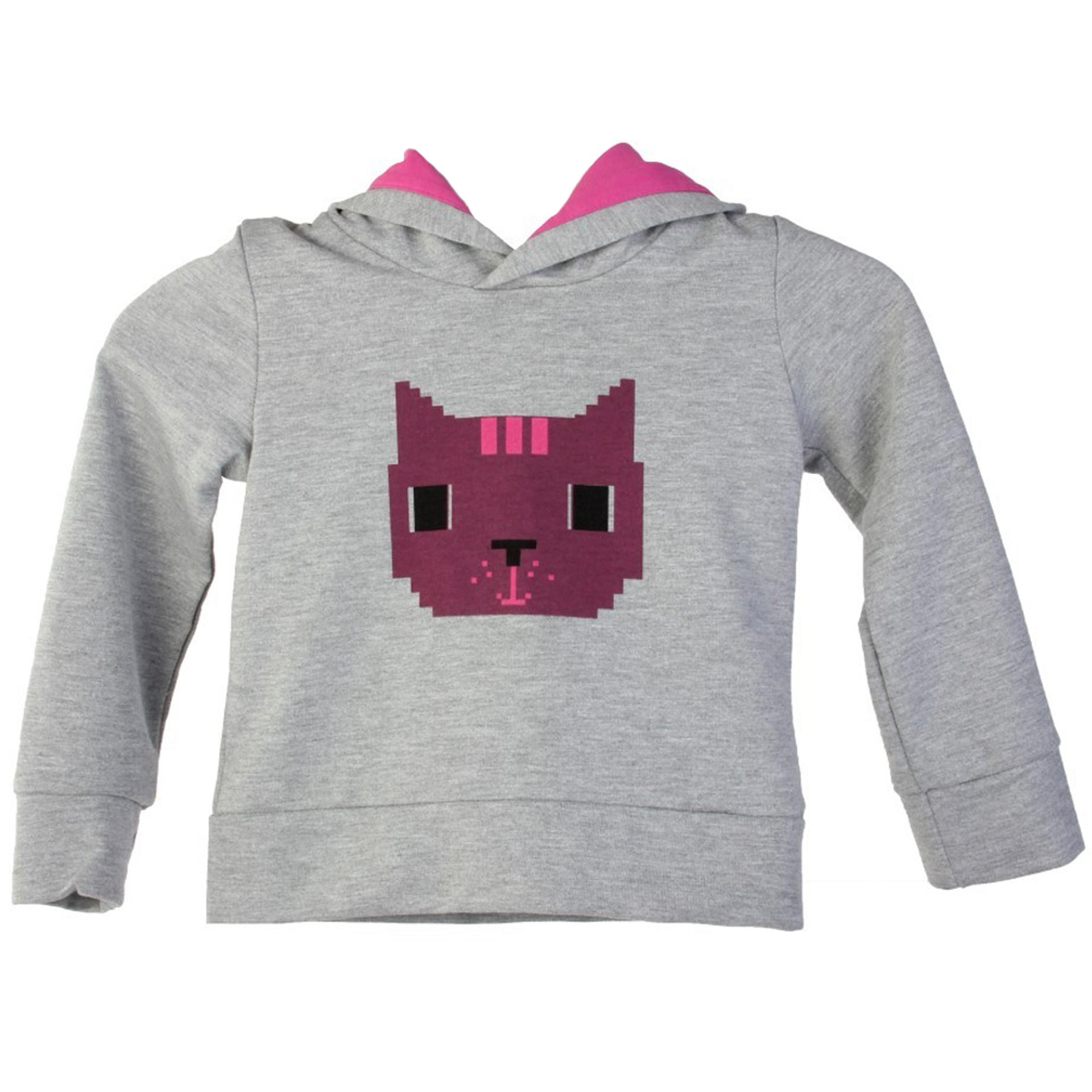 Girlcat Çocuk Gri Günlük Stil Sweatshirt 210430-0GM