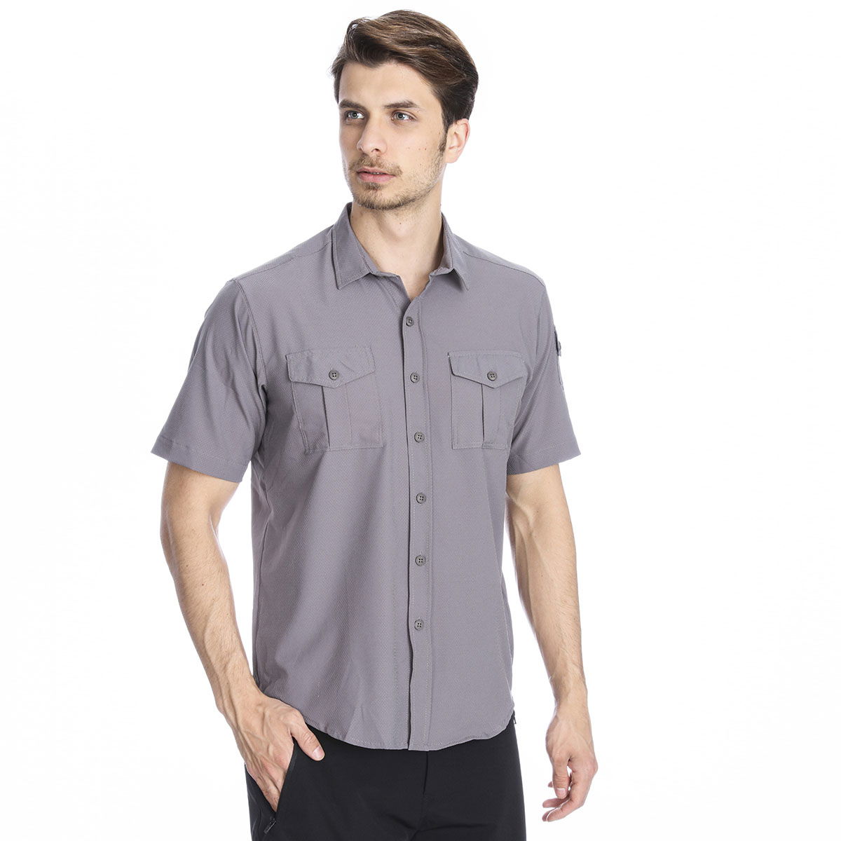 Spo-Safkisshirt Erkek Gri Koşu Gömlek 710116-00B-SP