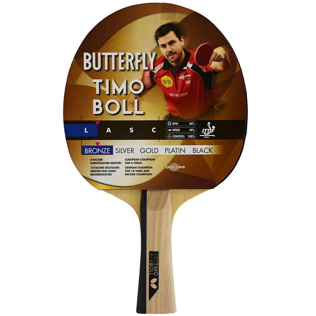 Timo Boll Bronze Unisex Sarı Masa Tenisi Raketi 85011S