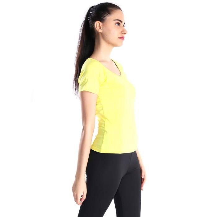 Polnecku Kadın Sarı Günlük Stil Tişört 400215-SUN 714354