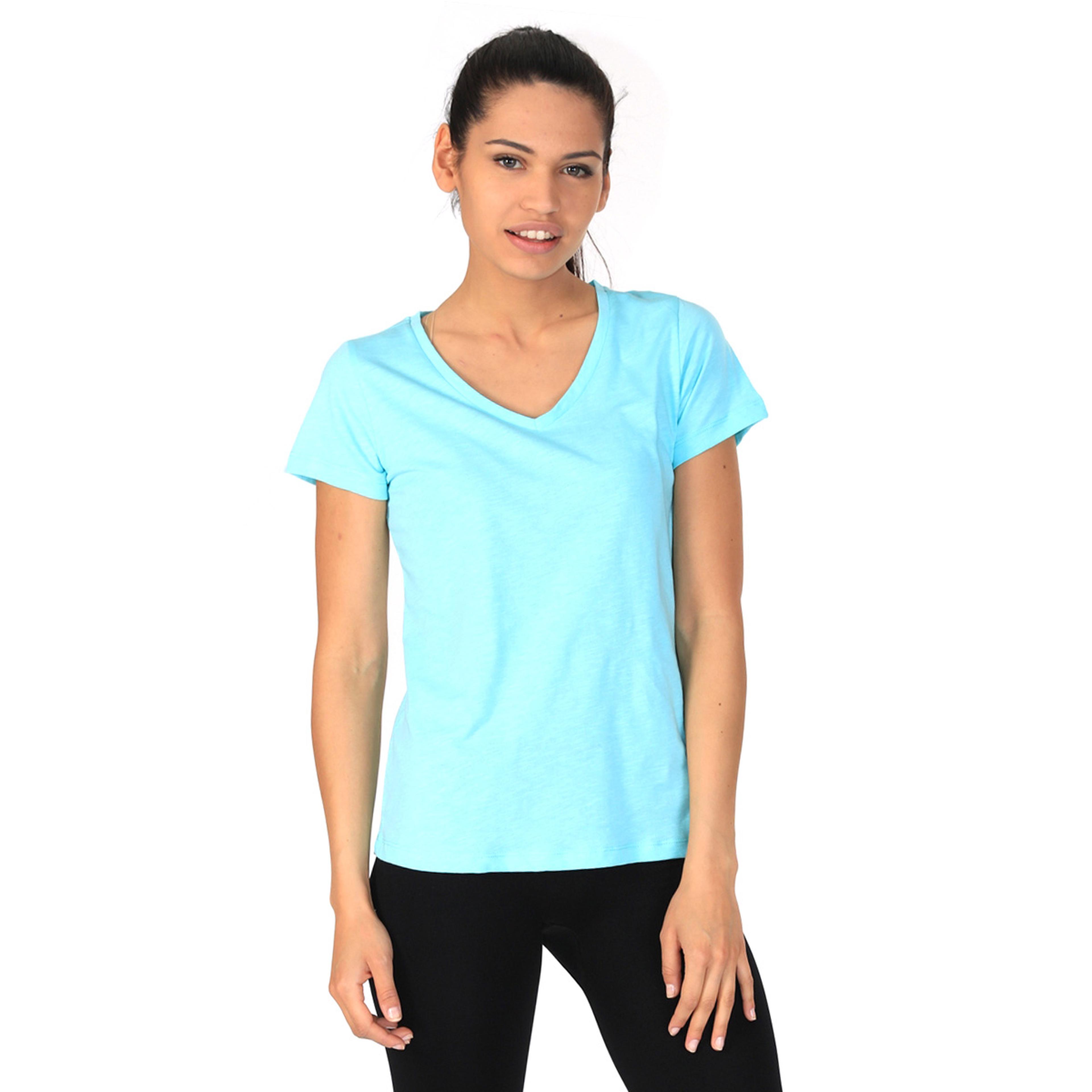 Flakestop Kadın Mavi Günlük Stil Tişört 610003-0Tl