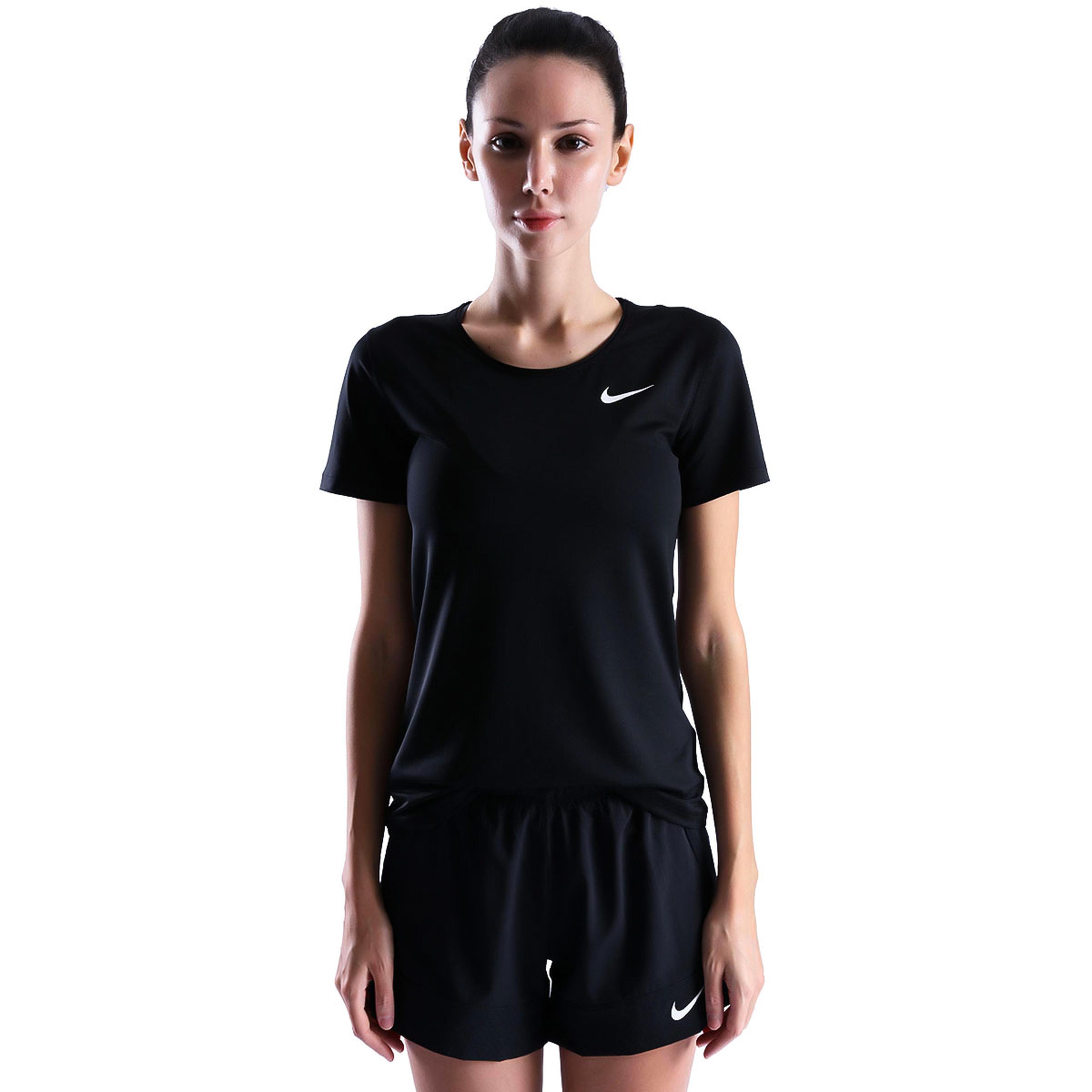 Top All Over Mesh Kadın Siyah Antrenman Tişört 889540-010