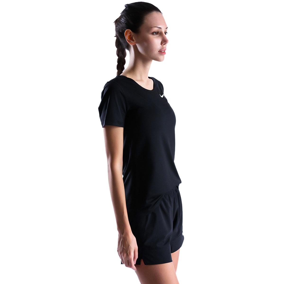 Top All Over Mesh Kadın Siyah Antrenman Tişört 889540-010