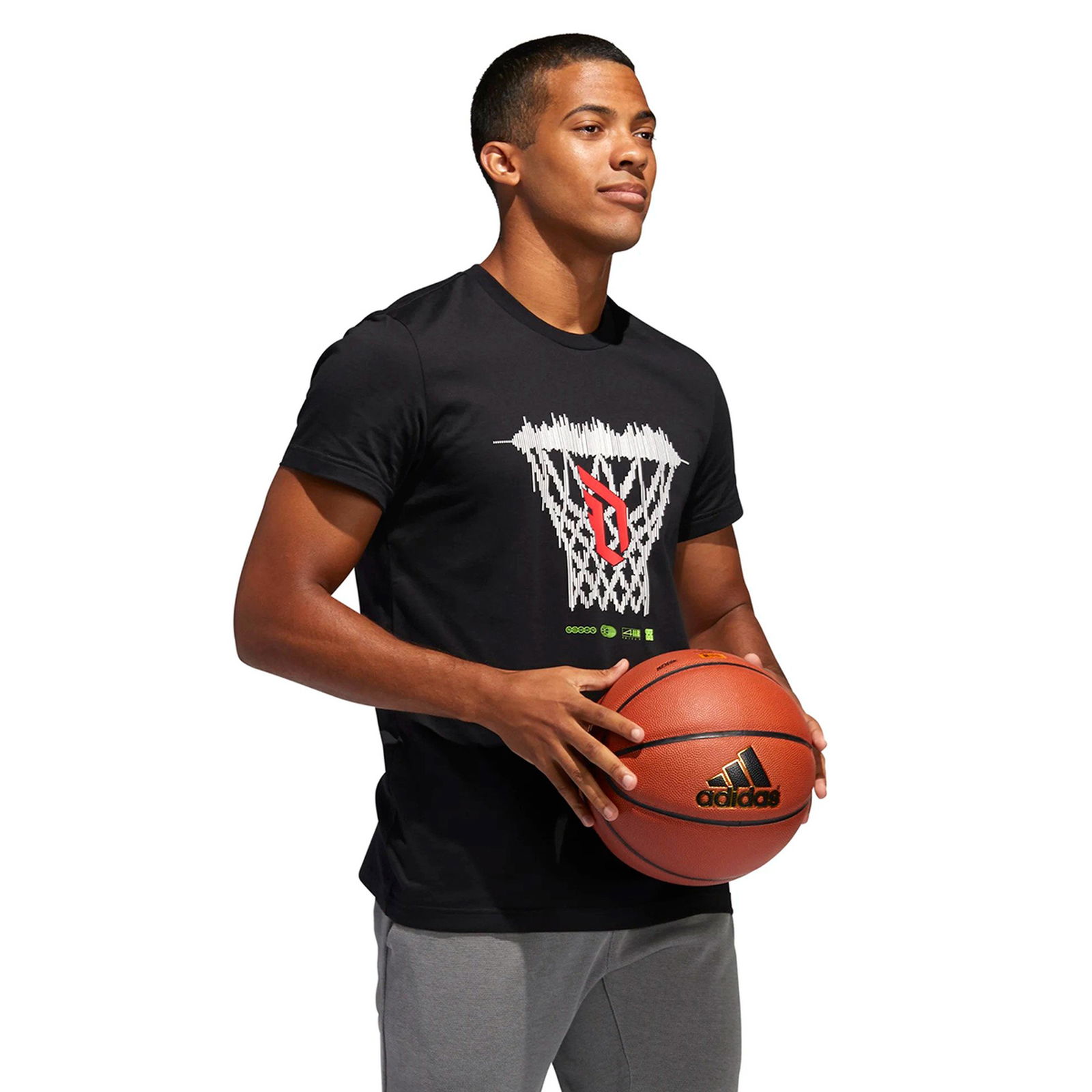 Dame Logo Erkek Siyah Basketbol Tişört FM4791