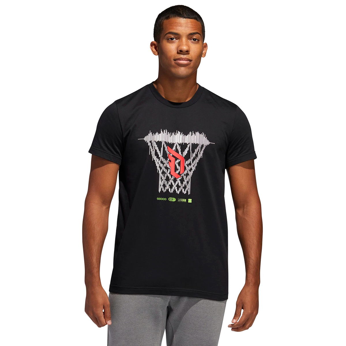 Dame Logo Erkek Siyah Basketbol Tişört FM4791