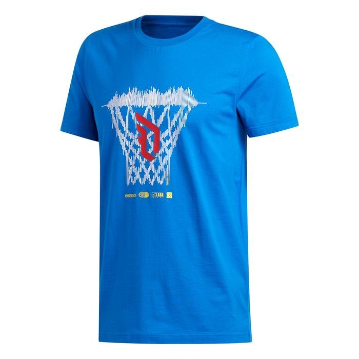 Dame Logo Erkek Mavi Basketbol Tişört FM4793 1177568
