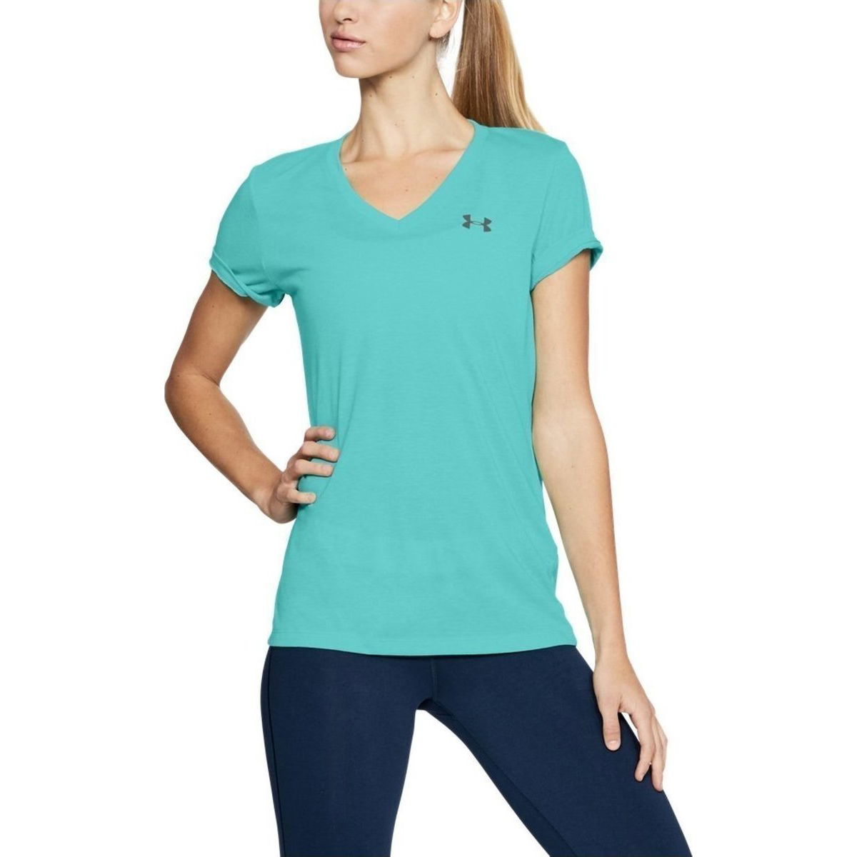 Threadborne Trainv Twist Kadın Yeşil Antrenman Tişört 1289650-425