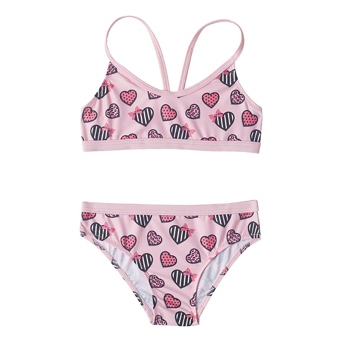 Fancy Çocuk Pembe Desenli Bikini SM19110051