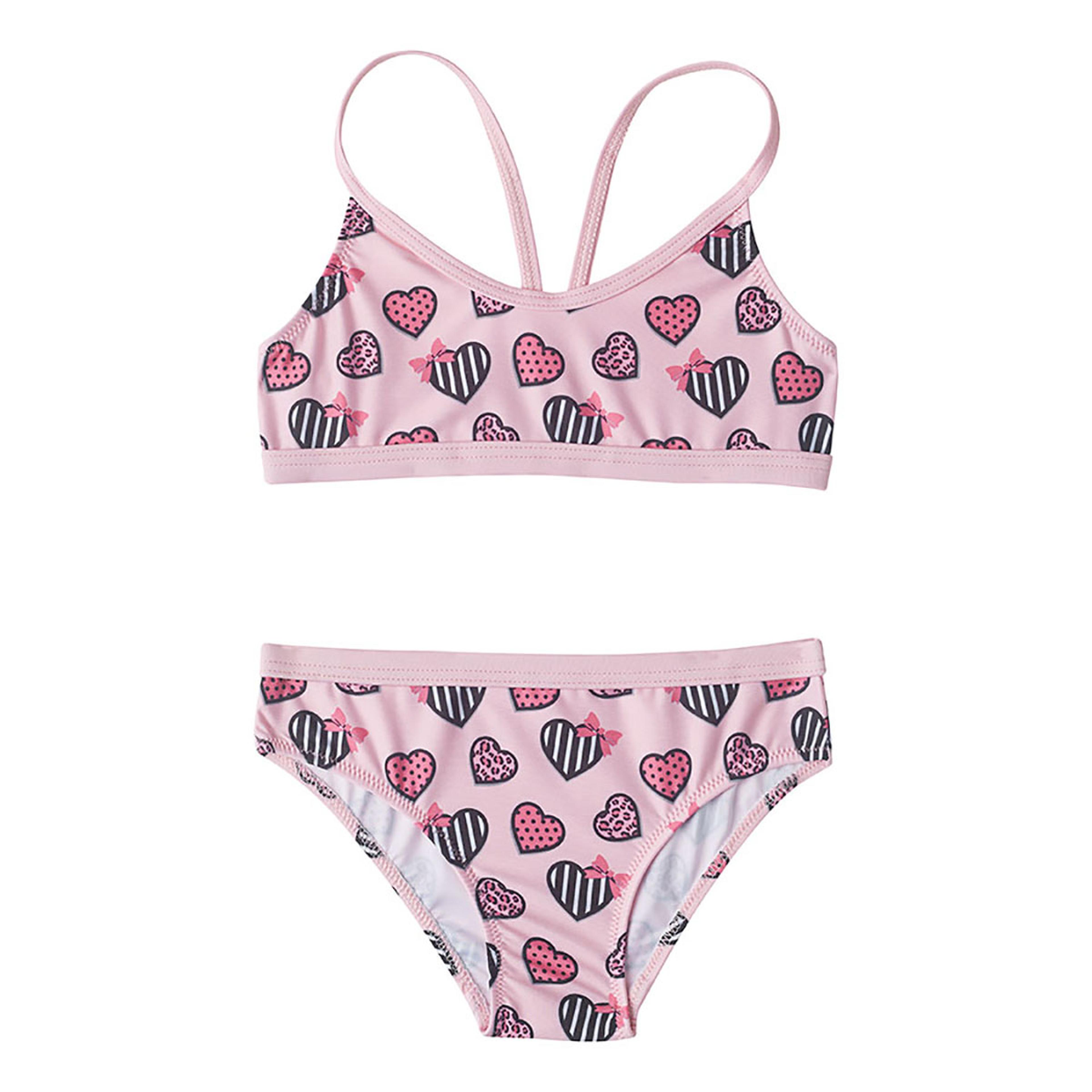 Fancy Çocuk Pembe Desenli Bikini SM19110051