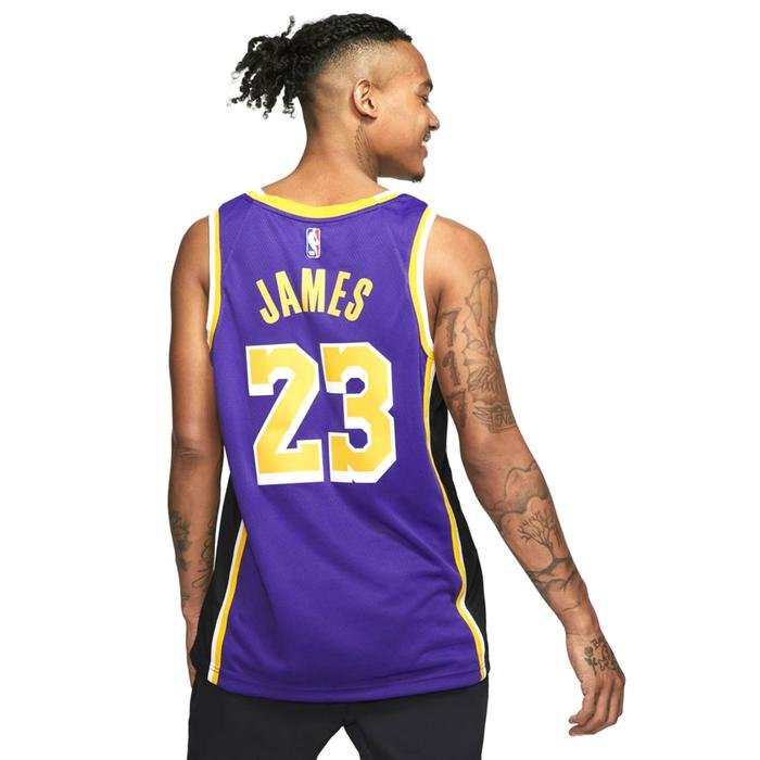 Lebron James Los Angeles Lakers NBA Erkek Mor Basketbol Forması AA7097-514 1204828