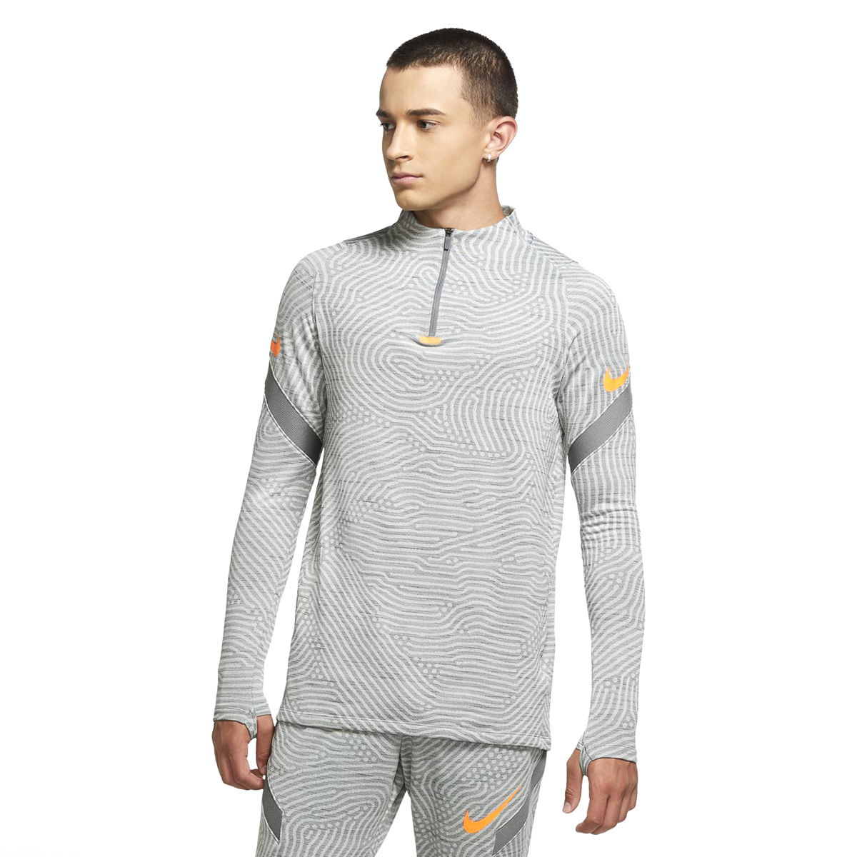 Dry Strke Dril Top Ng Erkek Siyah Futbol Uzun Kollu Tişört CD0564-084