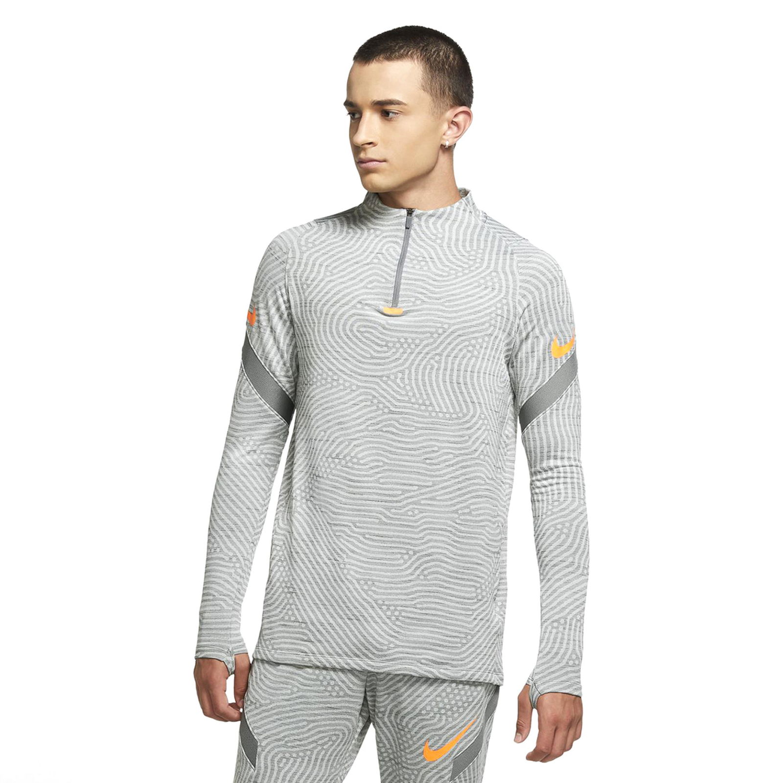 Dry Strke Dril Top Ng Erkek Siyah Futbol Uzun Kollu Tişört CD0564-084