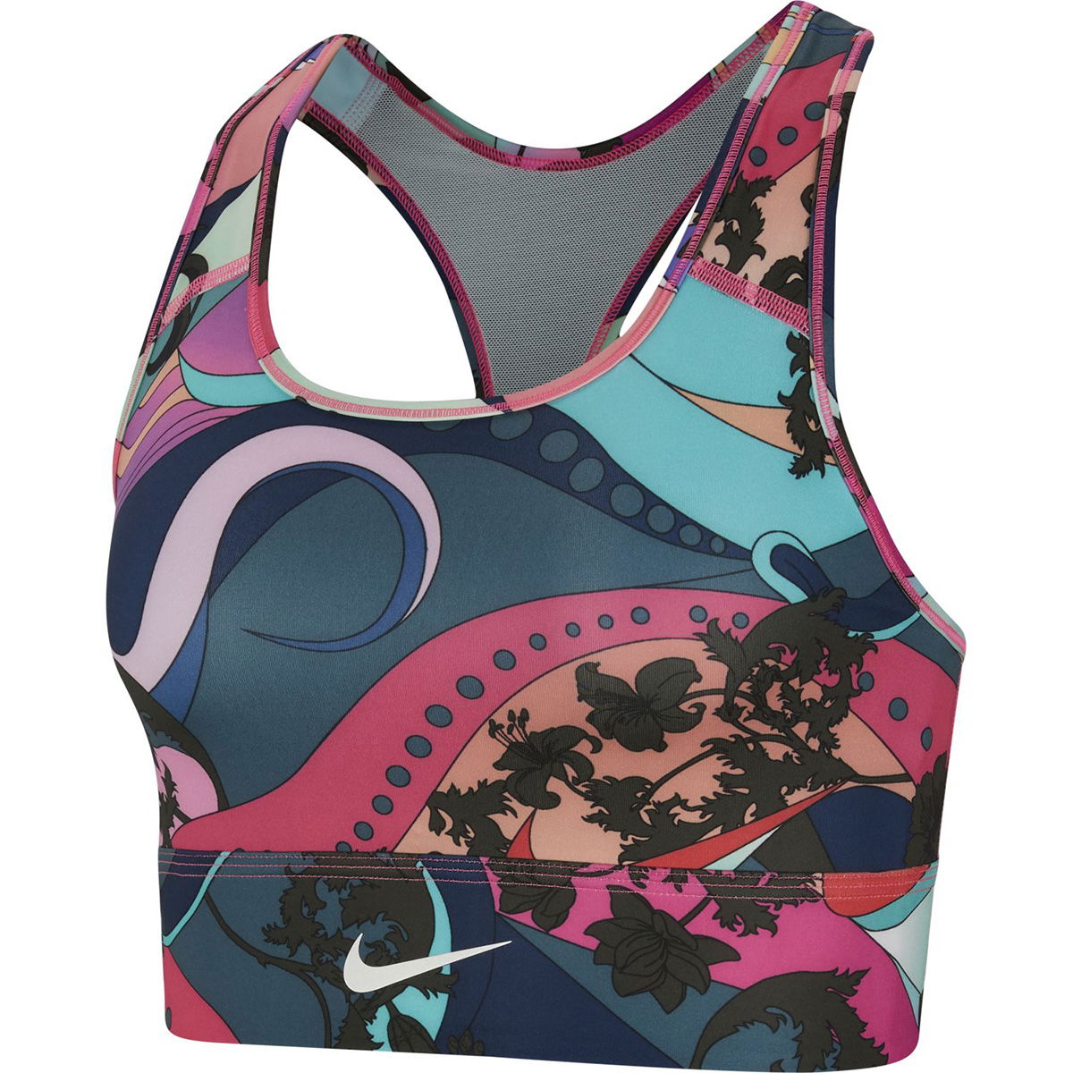 Swoosh Icnclsh Bra Prt Ll Kadın Mavi Antrenman Sporcu Sütyeni CU7372-433