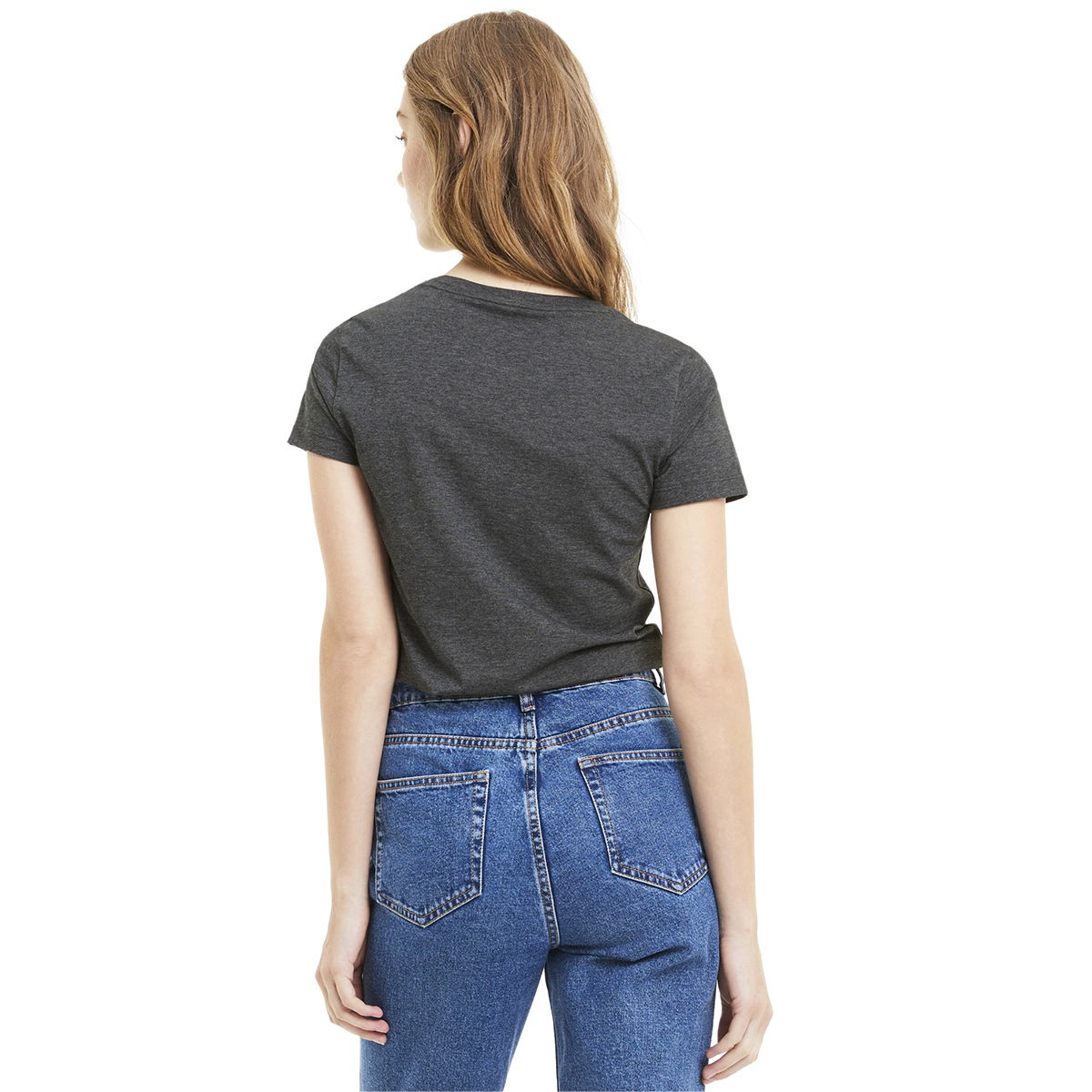 Essential Logo Heather Tee Kadın Siyah Günlük Tişört 85212701
