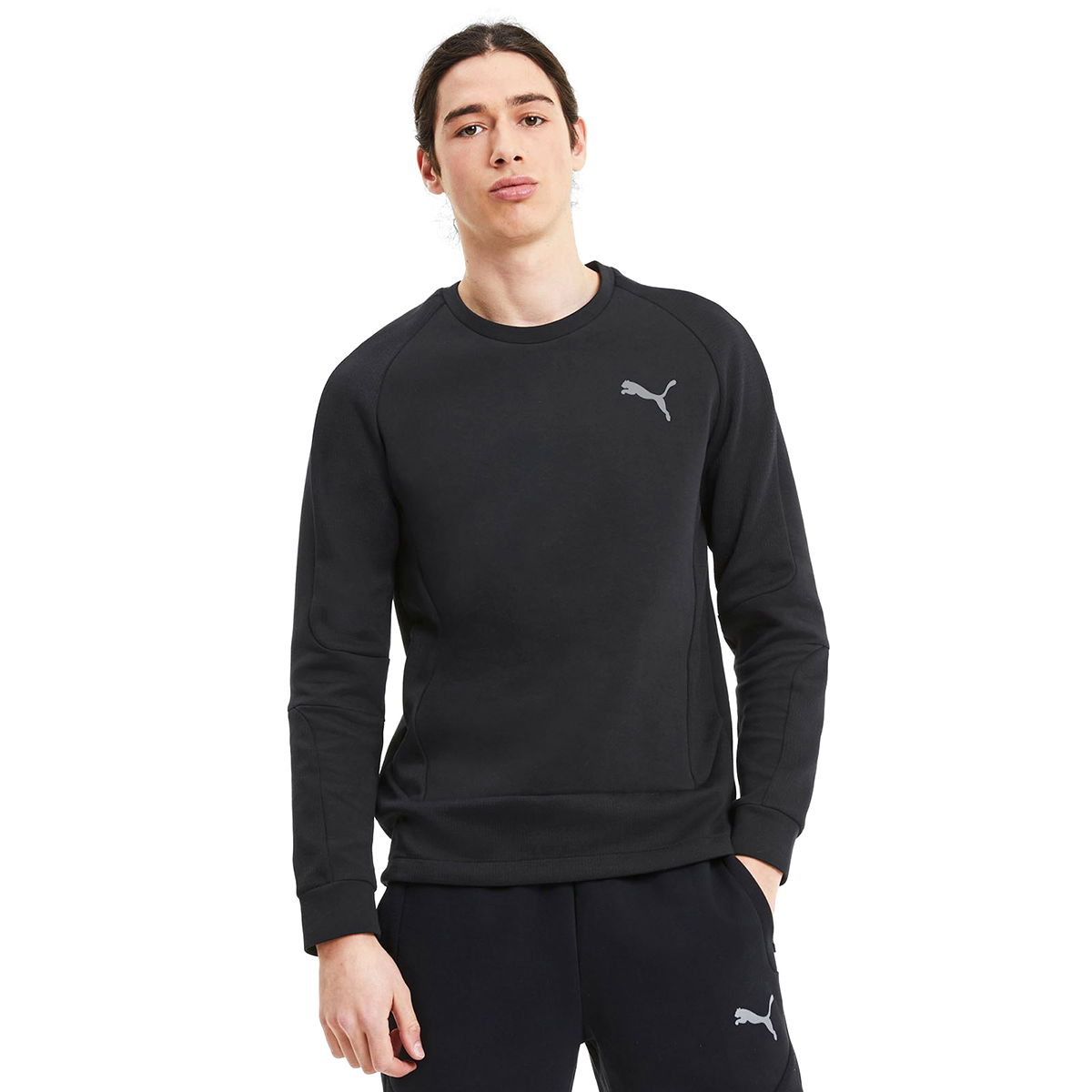 Evostripe Crew Erkek Siyah Günlük Sweatshirt 58346401