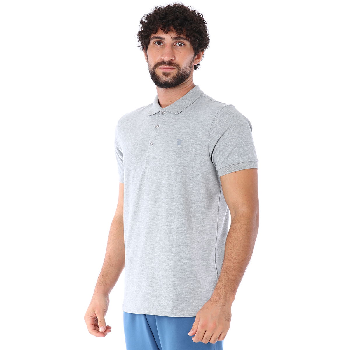 Pikepolo Erkek Gri Günlük Stil Polo Tişört 711215-GRI