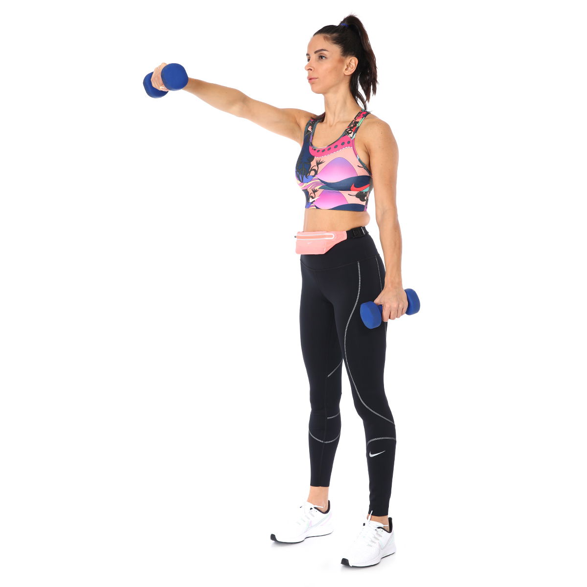 Swoosh Icnclsh Bra Prt Ll Kadın Mavi Antrenman Sporcu Sütyeni CU7372-433