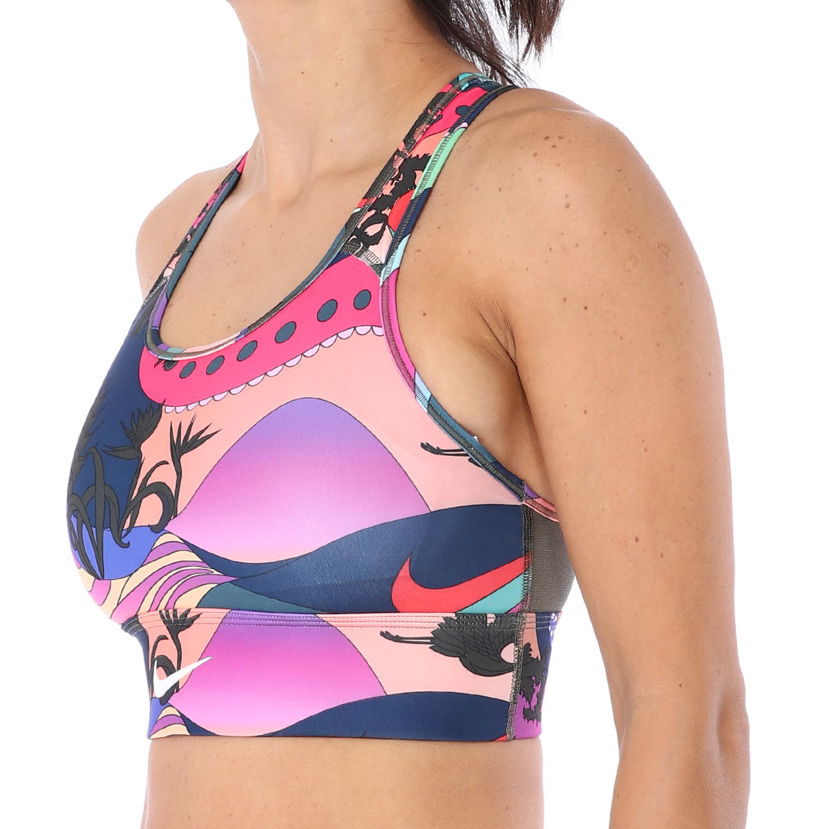 Swoosh Icnclsh Bra Prt Ll Kadın Mavi Antrenman Sporcu Sütyeni CU7372-433