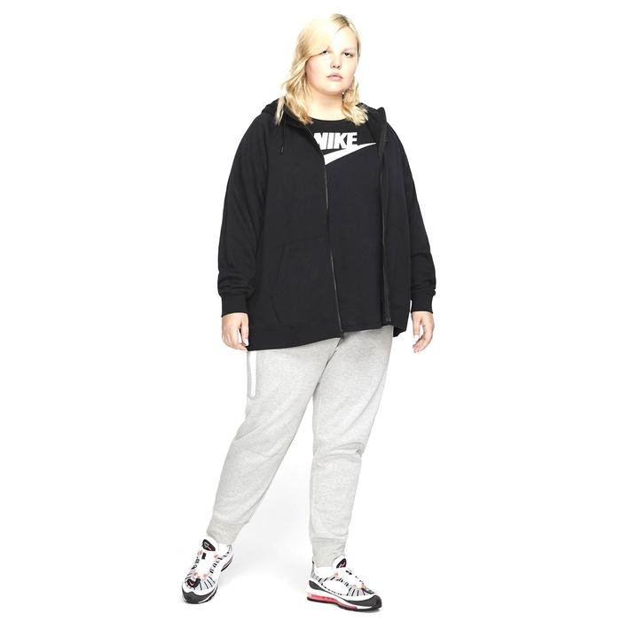 W Nsw Essntl Hoody Fz Flc Plus Kadın Siyah Günlük Stil Sweatshirt CJ0401-010 1234901