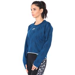 Air Midlayer Crew Kadın Mavi Koşu Uzun Kollu Tişört CJ1882-432
