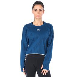 Air Midlayer Crew Kadın Mavi Koşu Uzun Kollu Tişört CJ1882-432