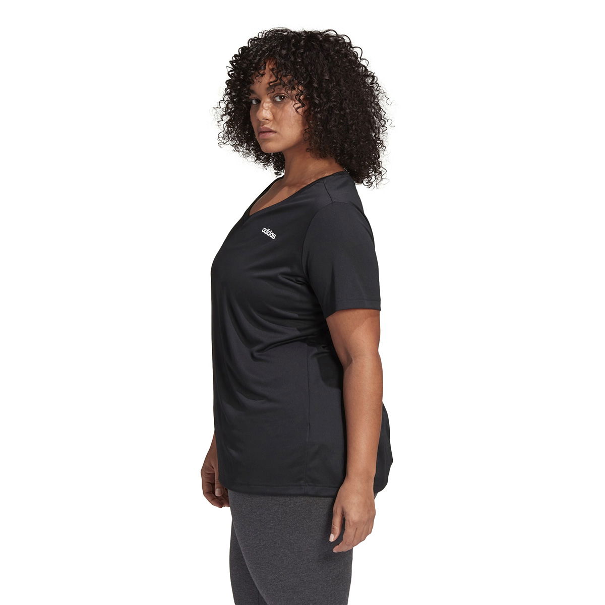 Designed 2 Move Plus Size Kadın Siyah Antrenman Tişörtü FM0176