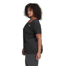 Designed 2 Move Plus Size Kadın Siyah Antrenman Tişörtü FM0176