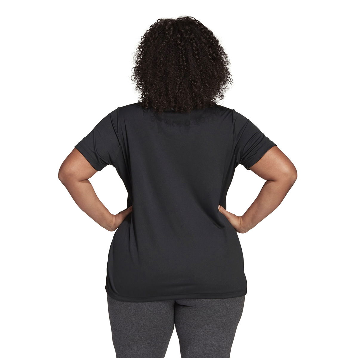 Designed 2 Move Plus Size Kadın Siyah Antrenman Tişörtü FM0176